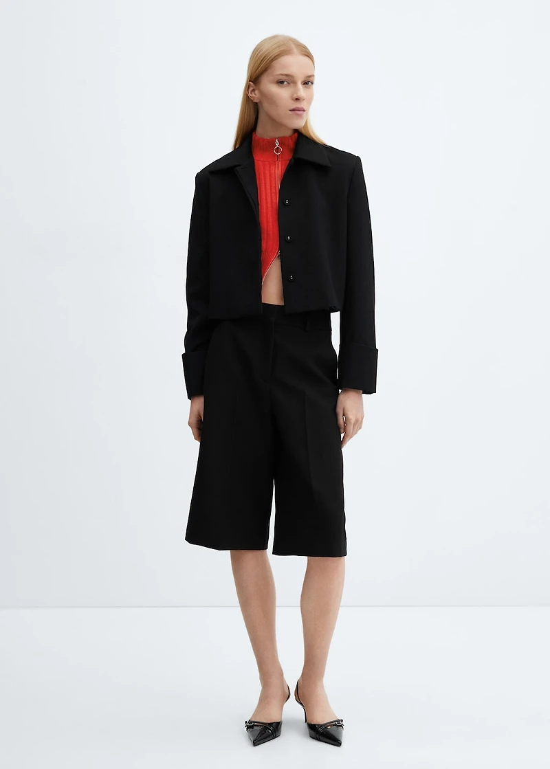 Cropped suit jacket