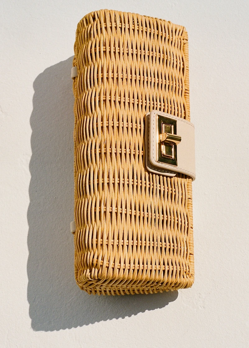 Rattan clutch bag