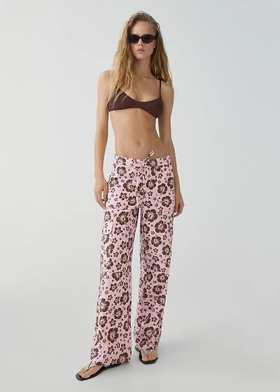 Flower print pants