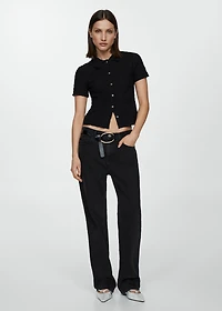 Textured cotton T-shirt