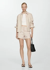 Linen shorts with bow