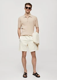 Knit cotton polo shirt