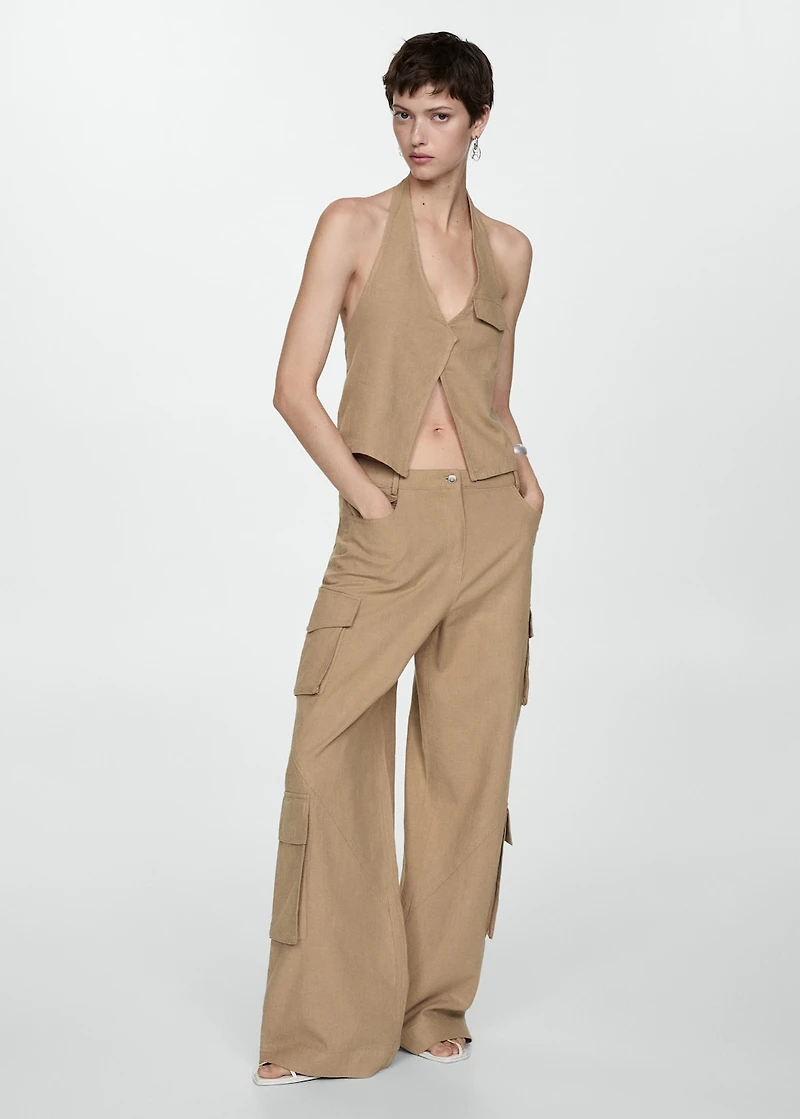 Pocket halter-neck top