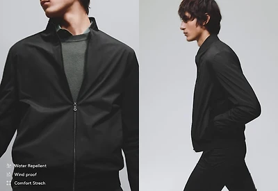 Stretch water-repellent bomber jacket