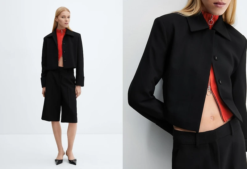 Cropped suit jacket