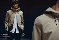 Water-repellent hooded barn jacket