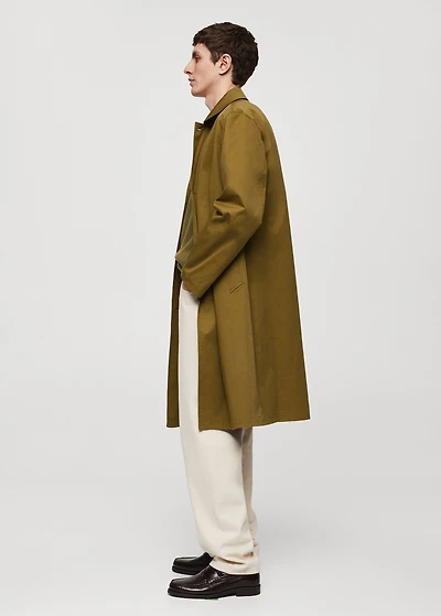 Relaxed-fit cotton trench coat