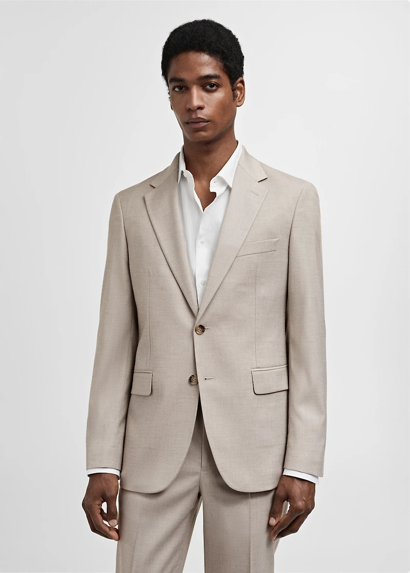 Stretch-fabric slim-fit suit blazer