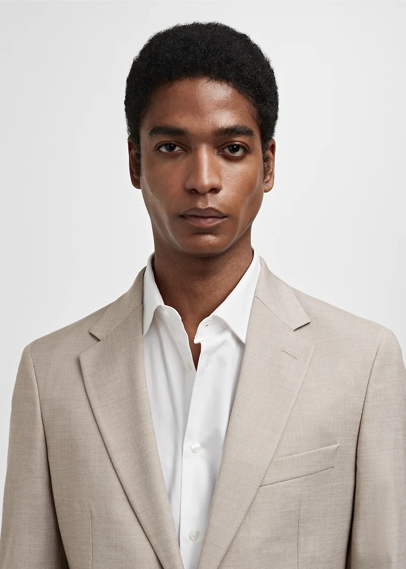 Stretch-fabric slim-fit suit blazer