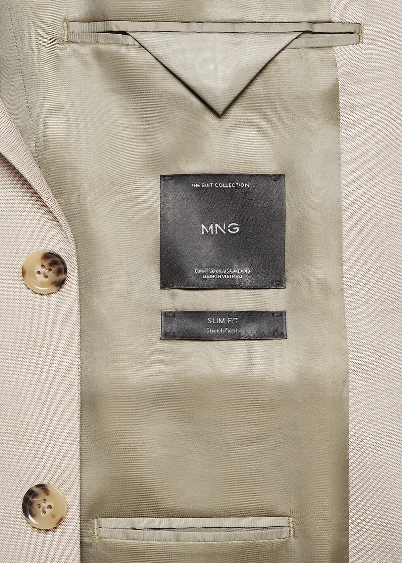 Stretch-fabric slim-fit suit blazer