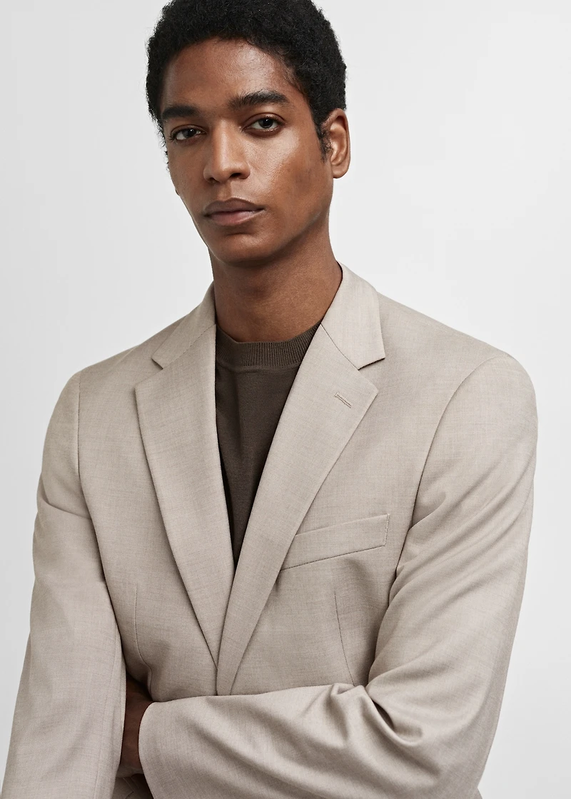 Stretch-fabric slim-fit suit blazer