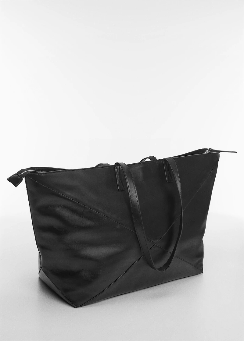 Leather shopper bag