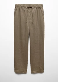 100% linen pants with drawstring