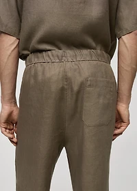 100% linen pants with drawstring
