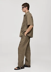 100% linen pants with drawstring