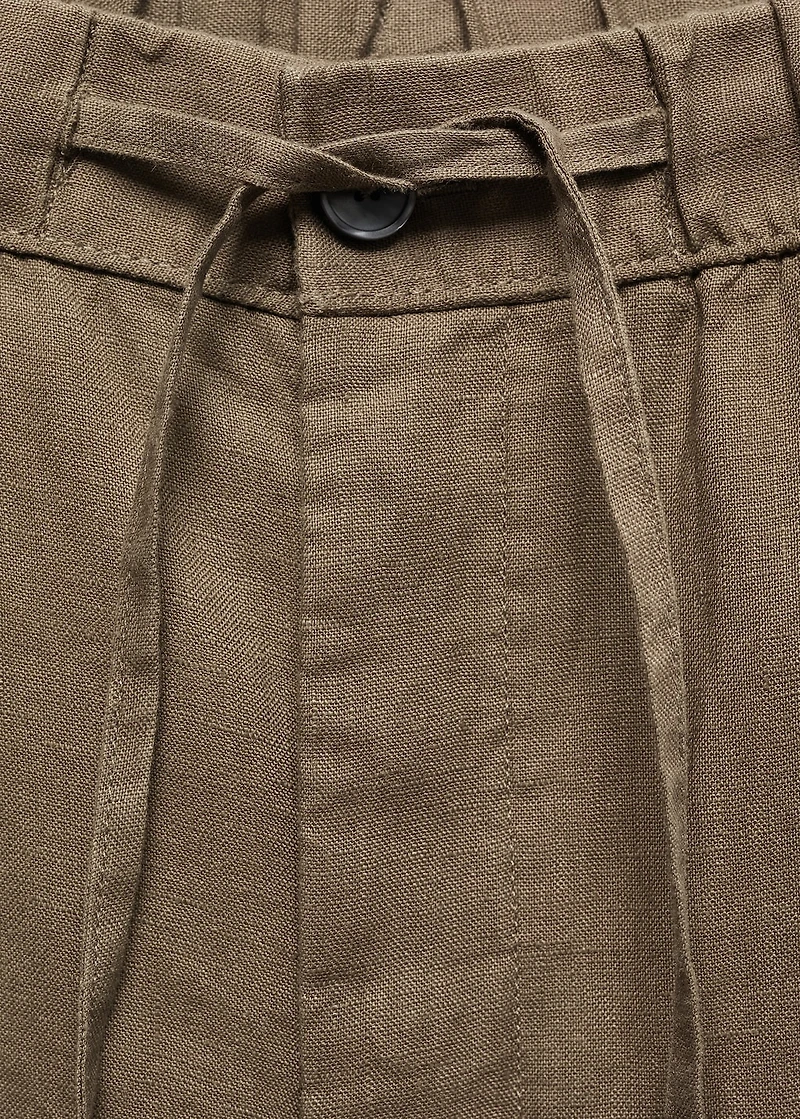 100% linen pants with drawstring
