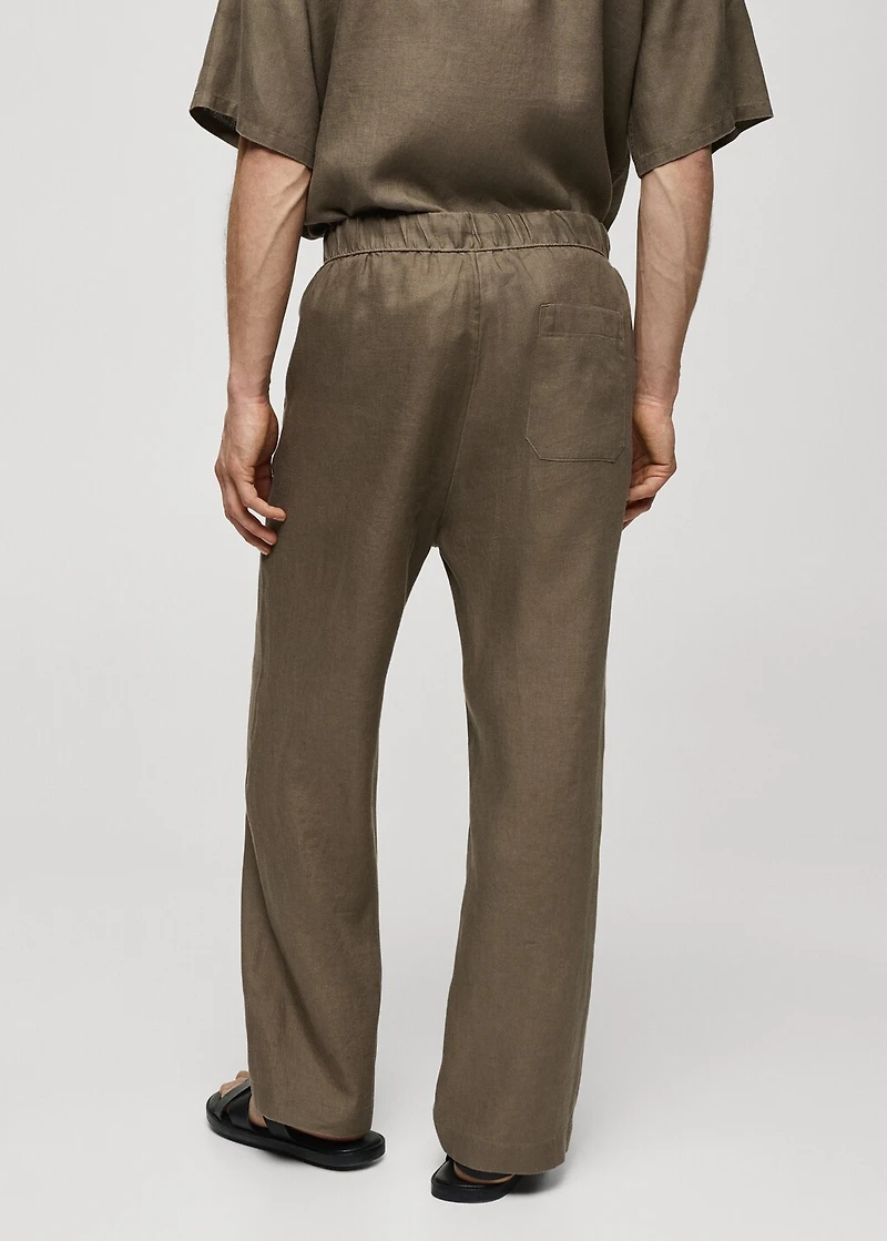 100% linen pants with drawstring