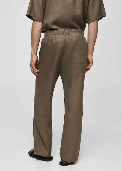 100% linen pants with drawstring