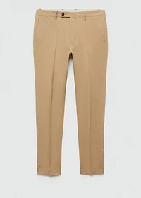 100% linen slim-fit suit pants
