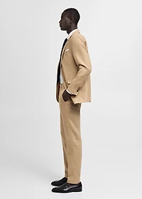 100% linen slim-fit suit pants