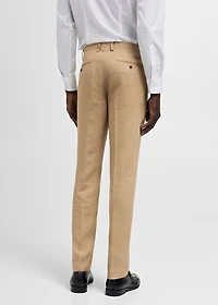 100% linen slim-fit suit pants