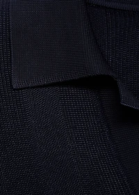 Ribbed knit polo shirt