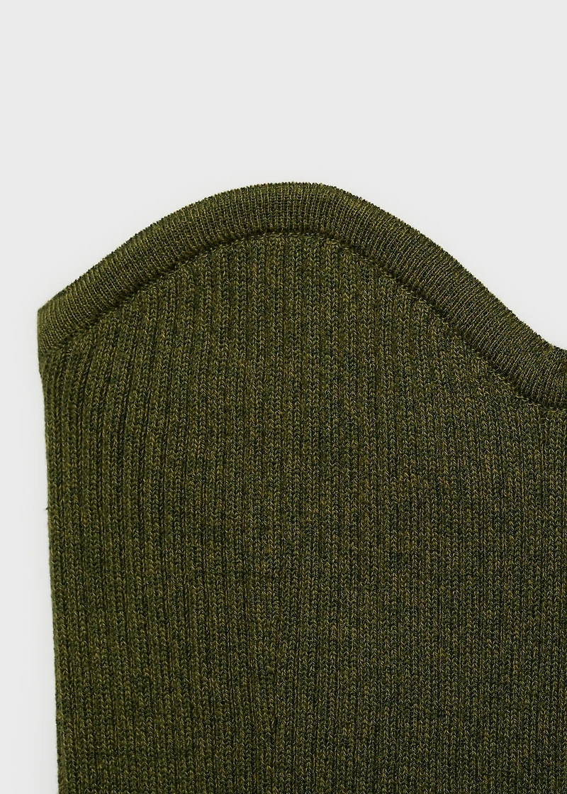 Knitted top with sweetheart neckline