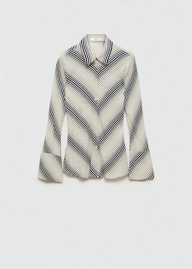 Striped shirt with flared sleeves