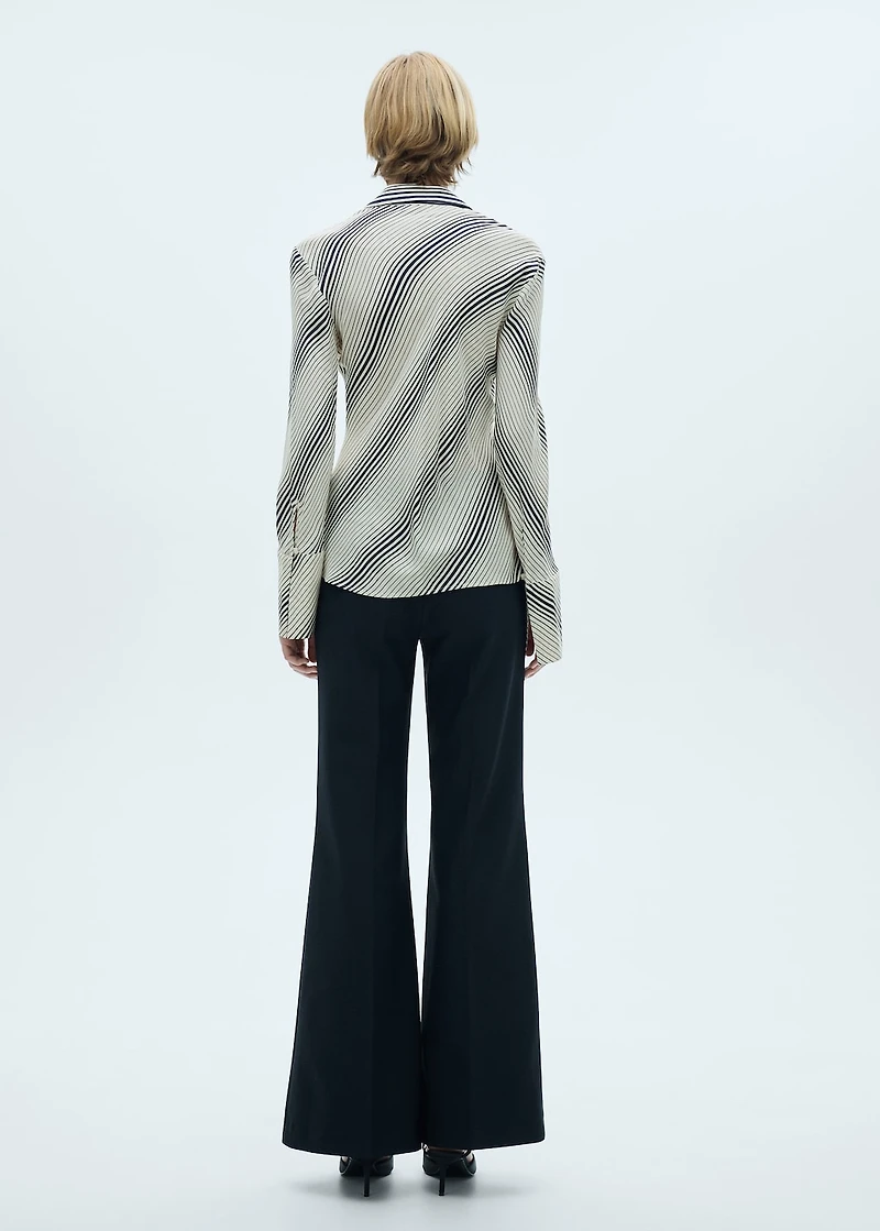 Striped shirt with flared sleeves