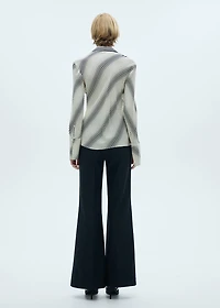 Striped shirt with flared sleeves