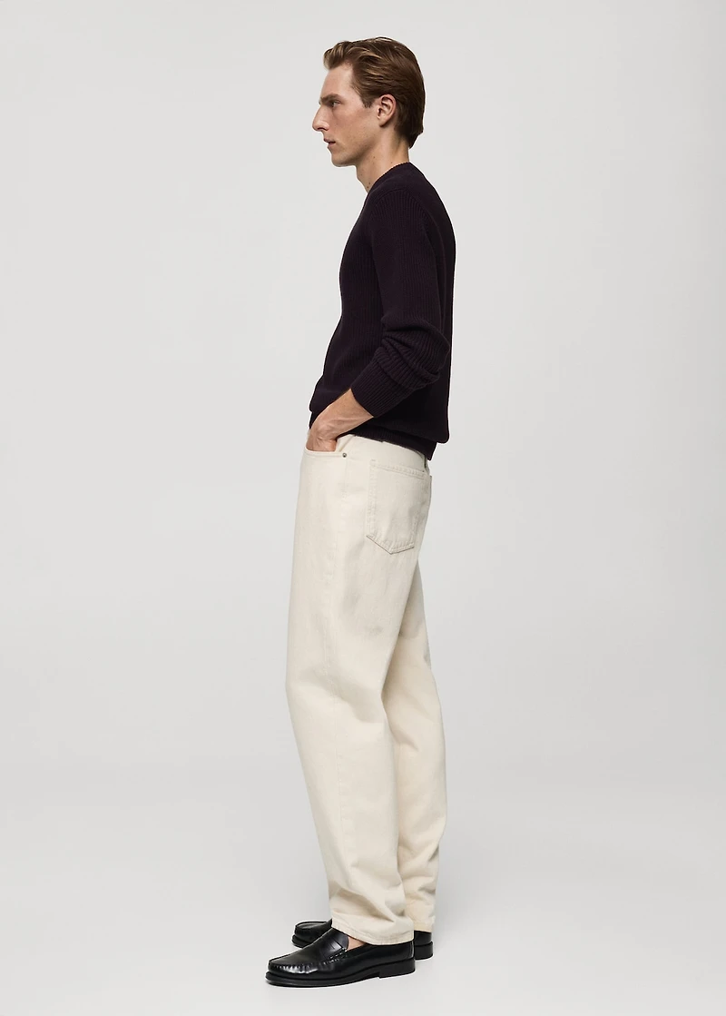 Ribbed cotton knitted sweater