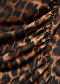 Leopard-print t-shirt with ruffled detail