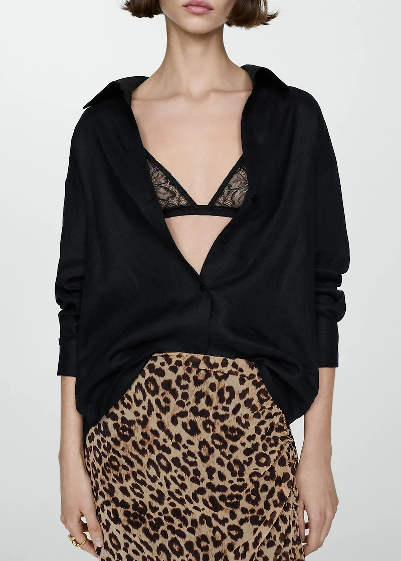 Leopard-print gathered skirt