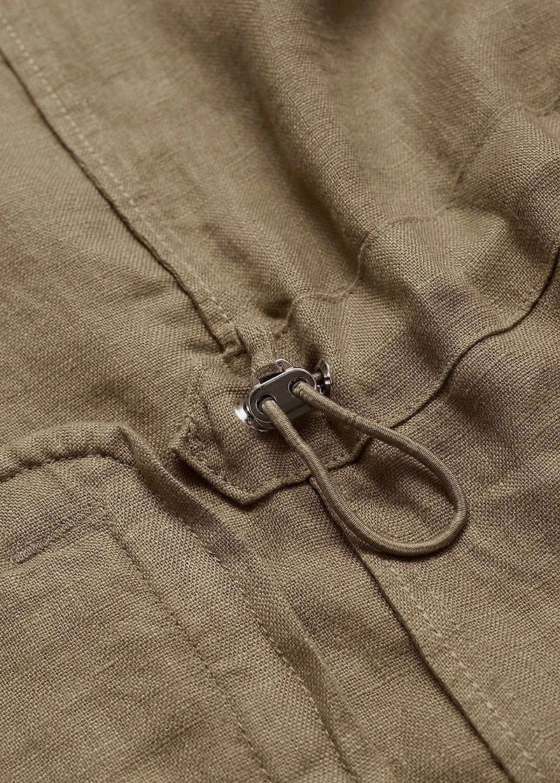 100% linen overshirt with pockets