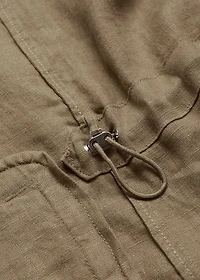 100% linen overshirt with pockets