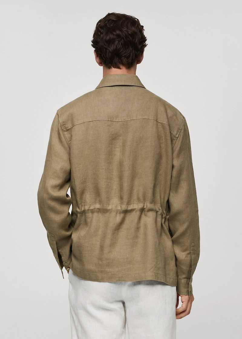100% linen overshirt with pockets