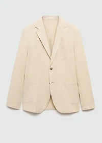 Washed-effect cotton-linen blazer