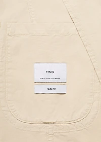 Washed-effect cotton-linen blazer