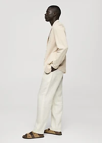 Washed-effect cotton-linen blazer