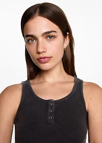 Ribbed cotton-blend top