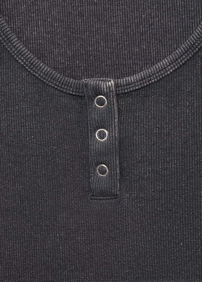 Ribbed cotton-blend top