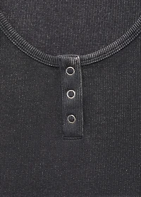 Ribbed cotton-blend top