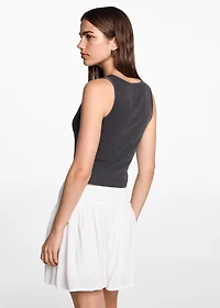 Ribbed cotton-blend top