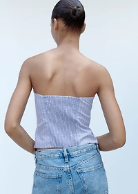 Striped strapless top