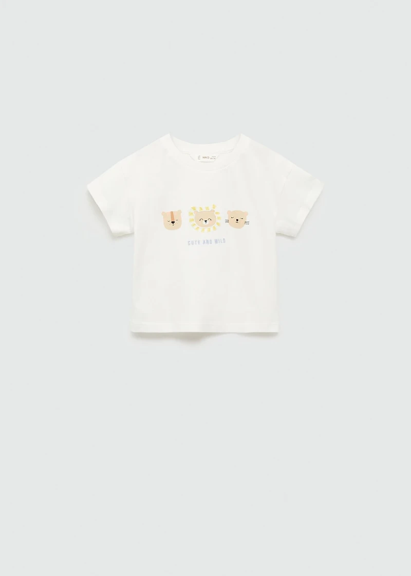 Animal print cotton t-shirt