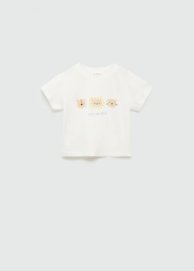 Animal print cotton t-shirt