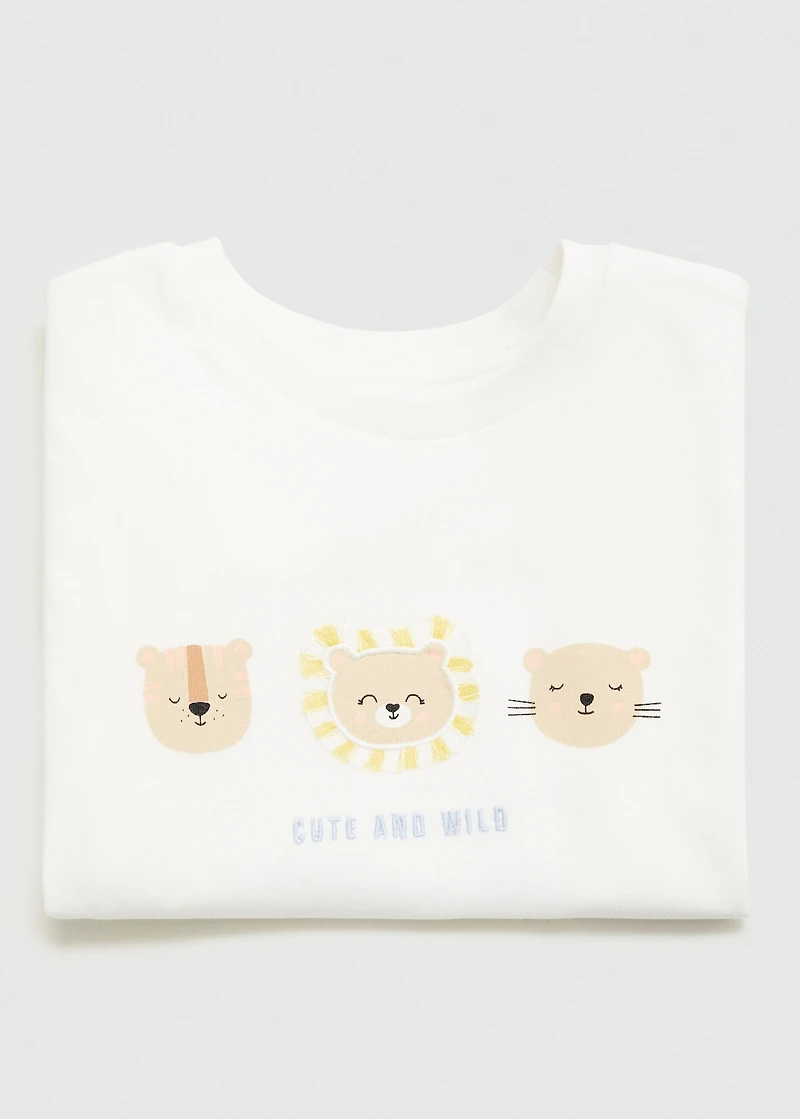 Animal print cotton t-shirt