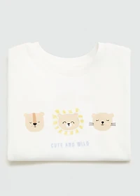 Animal print cotton t-shirt