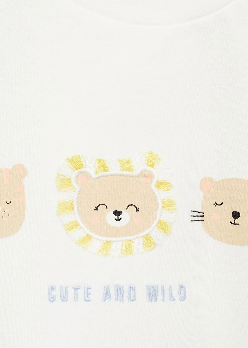 Animal print cotton t-shirt
