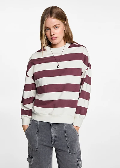 Striped cotton-blend sweatshirt